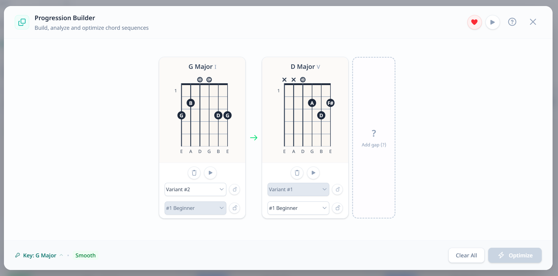 Beginner mode G to D - the clean anchor transition the screenshot was meant to capture